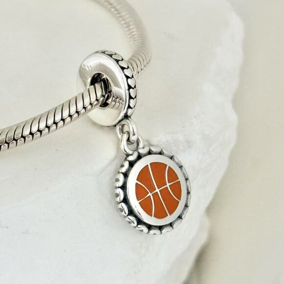 Pandora Jewelry - Pandora Basketball Swoosh! Dangle S925 Silver Charm